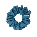 Teal Wide Ribbed Scrunchie - ElleaShop
