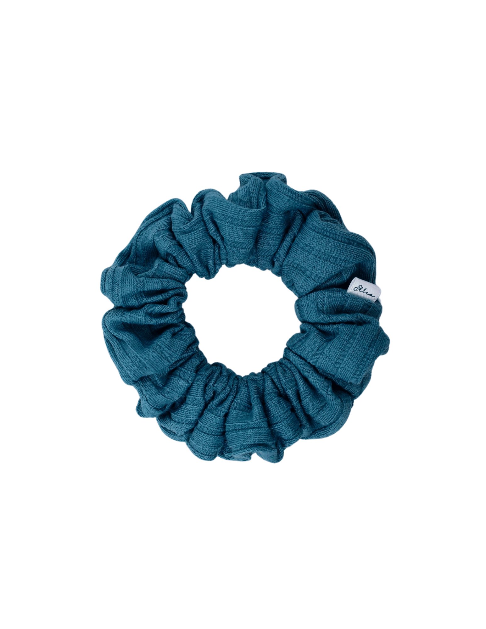 Teal Wide Ribbed Scrunchie - ElleaShop