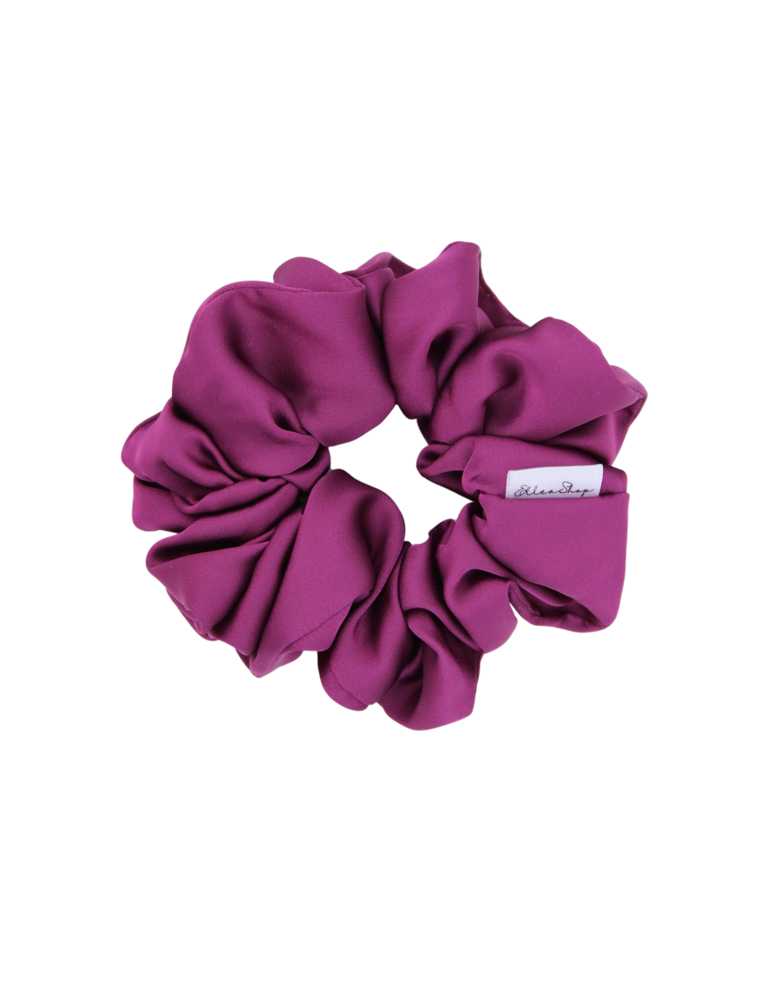 Eggplant Satin Scrunchie - ElleaShop