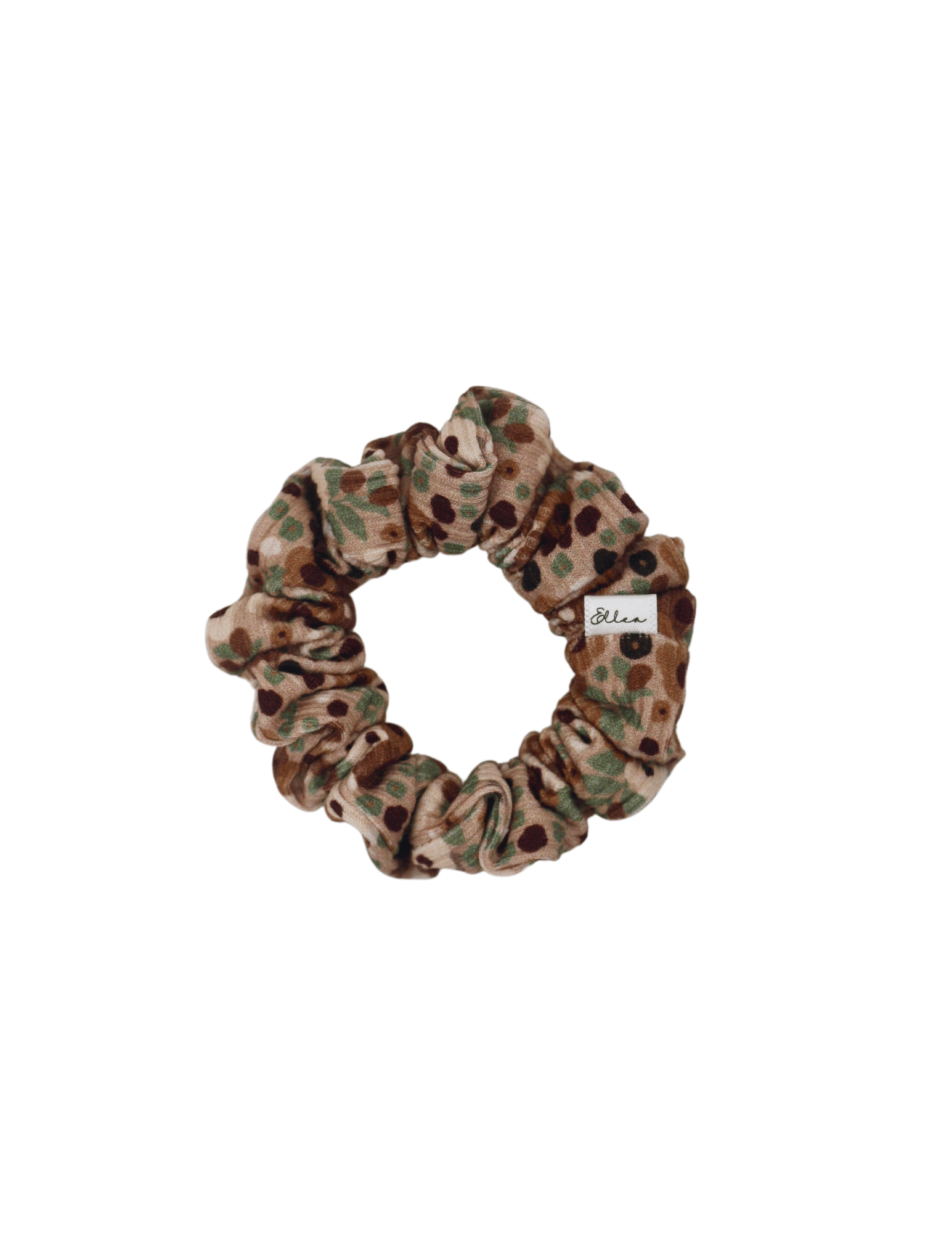 Ditsy Floral Ribbed Scrunchie - ElleaShop
