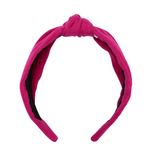Hot Pink Muslin Knotted Headband - ElleaShop