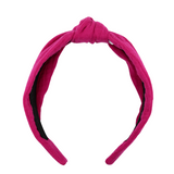Hot Pink Muslin Knotted Headband - ElleaShop