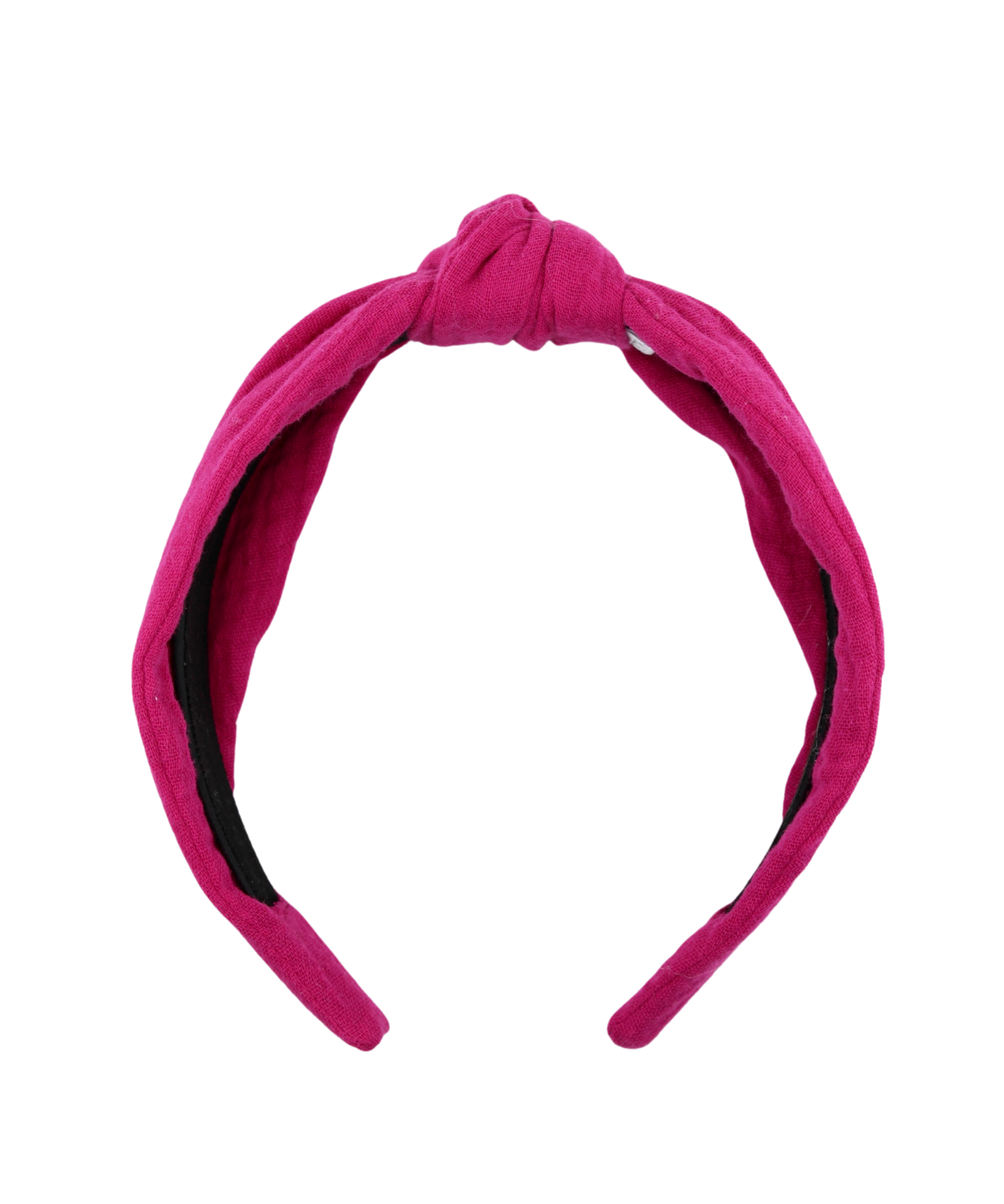Hot Pink Muslin Knotted Headband - ElleaShop