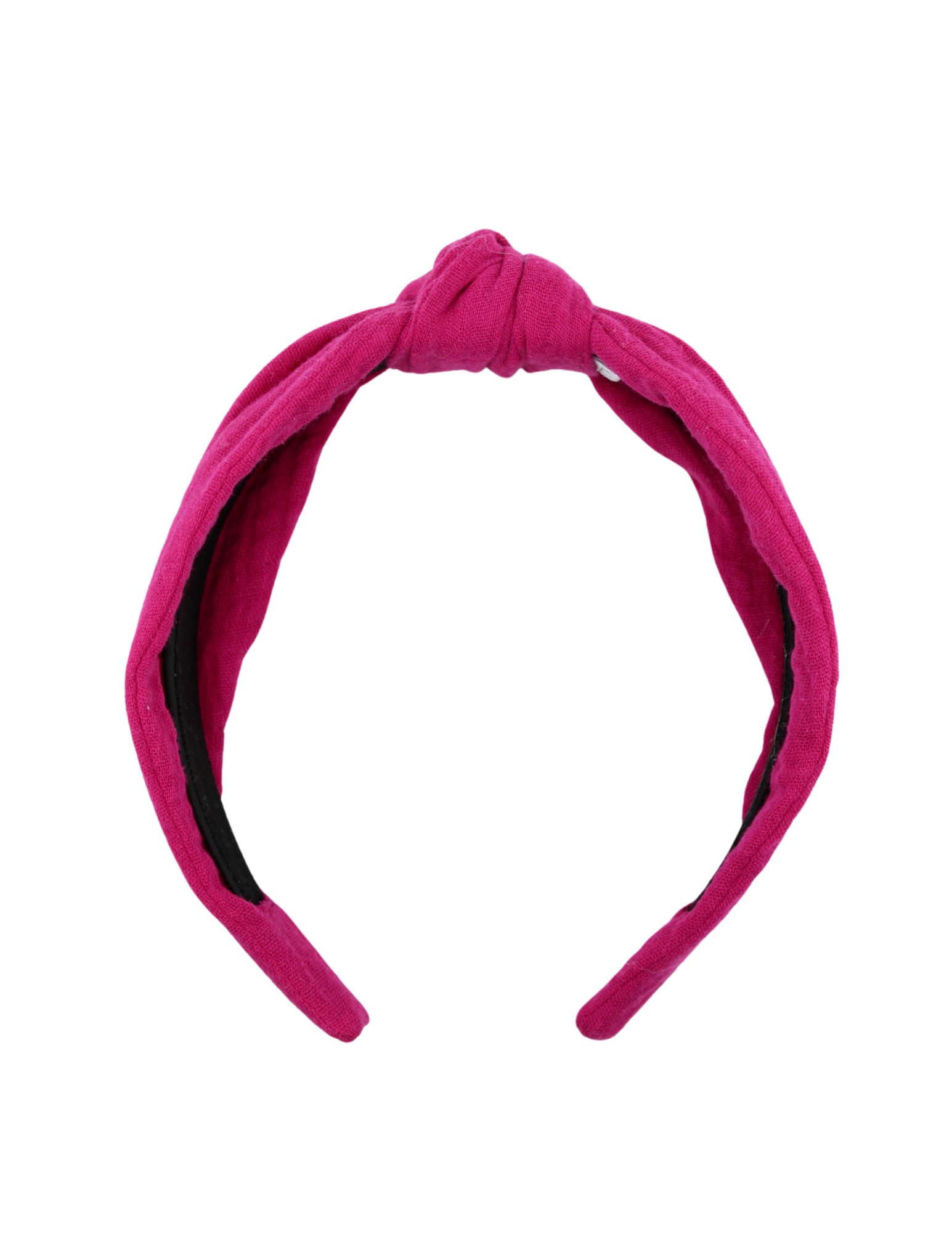 Hot Pink Muslin Knotted Headband - ElleaShop