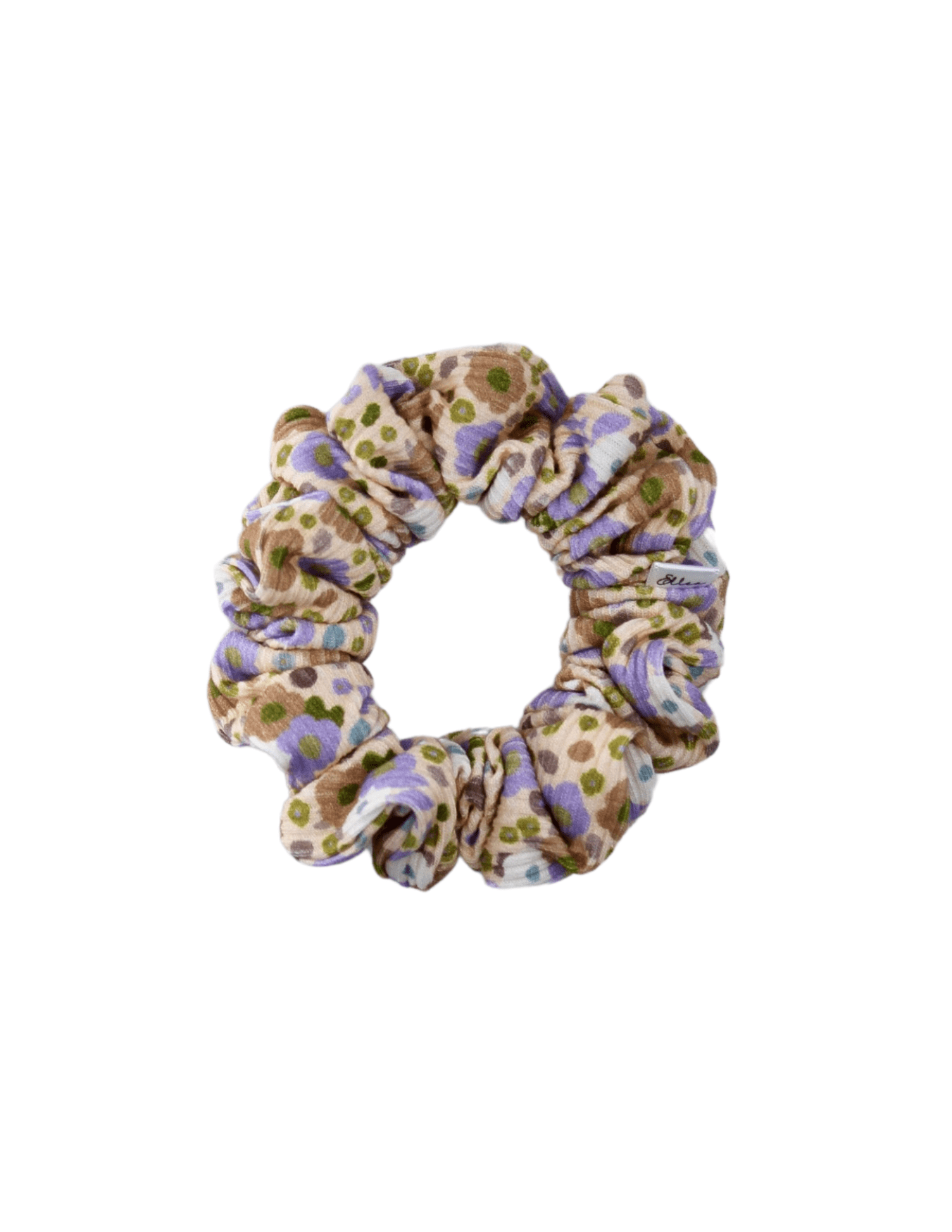 Colourful Peonies Ribbed Scrunchie - ElleaShop