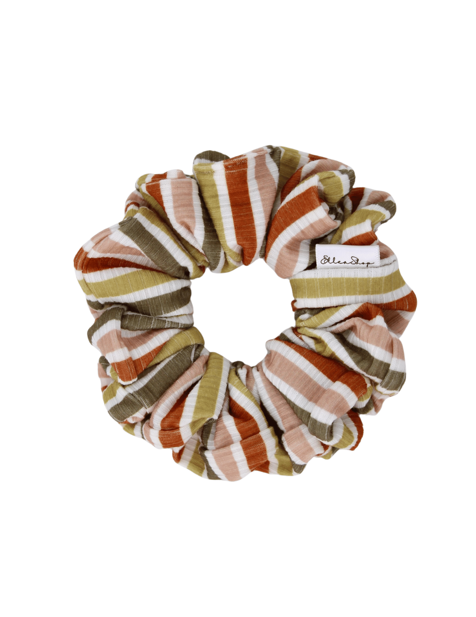 Autumn Stripes Ribbed Scrunchie - ElleaShop