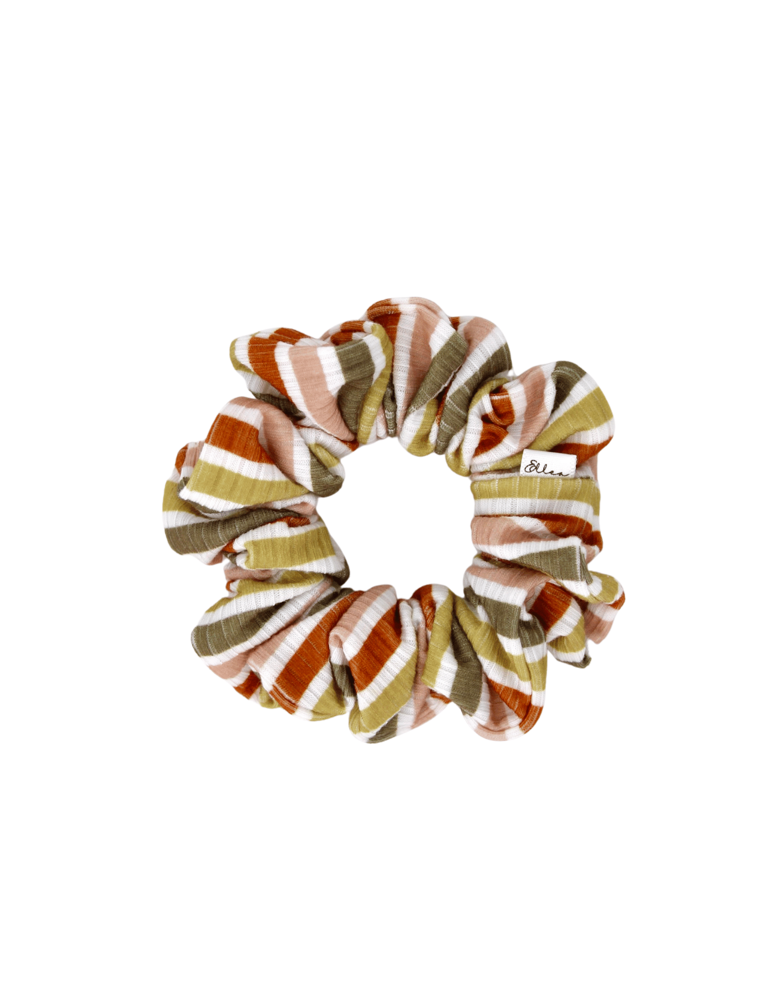 Autumn Stripes Ribbed Scrunchie - ElleaShop