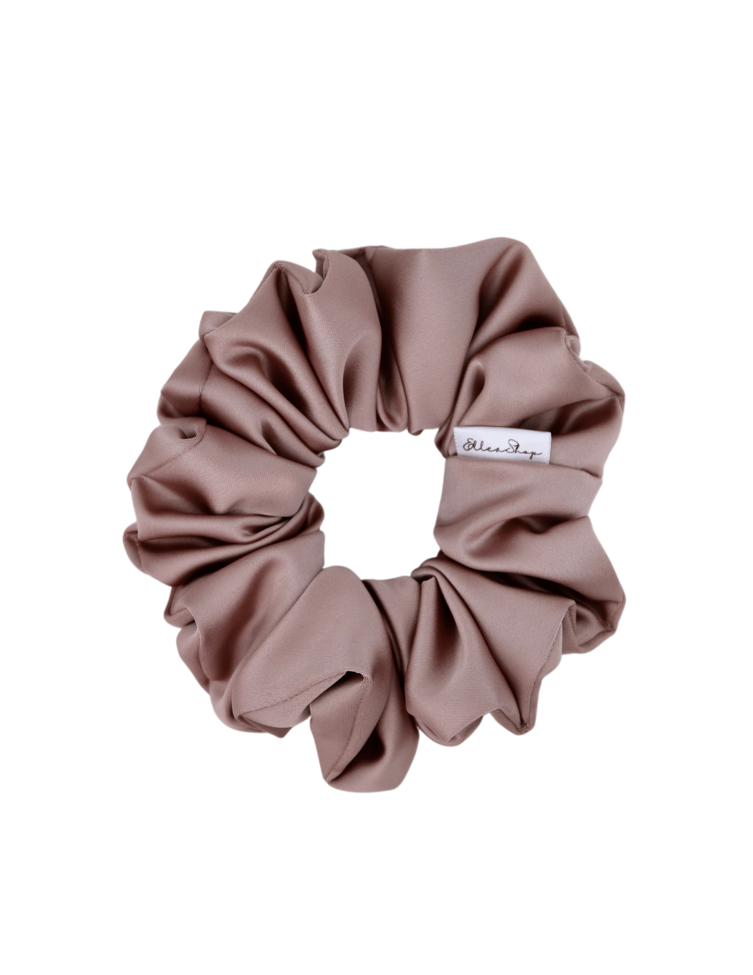Rose Tan Luxe Satin Scrunchie - ElleaShop