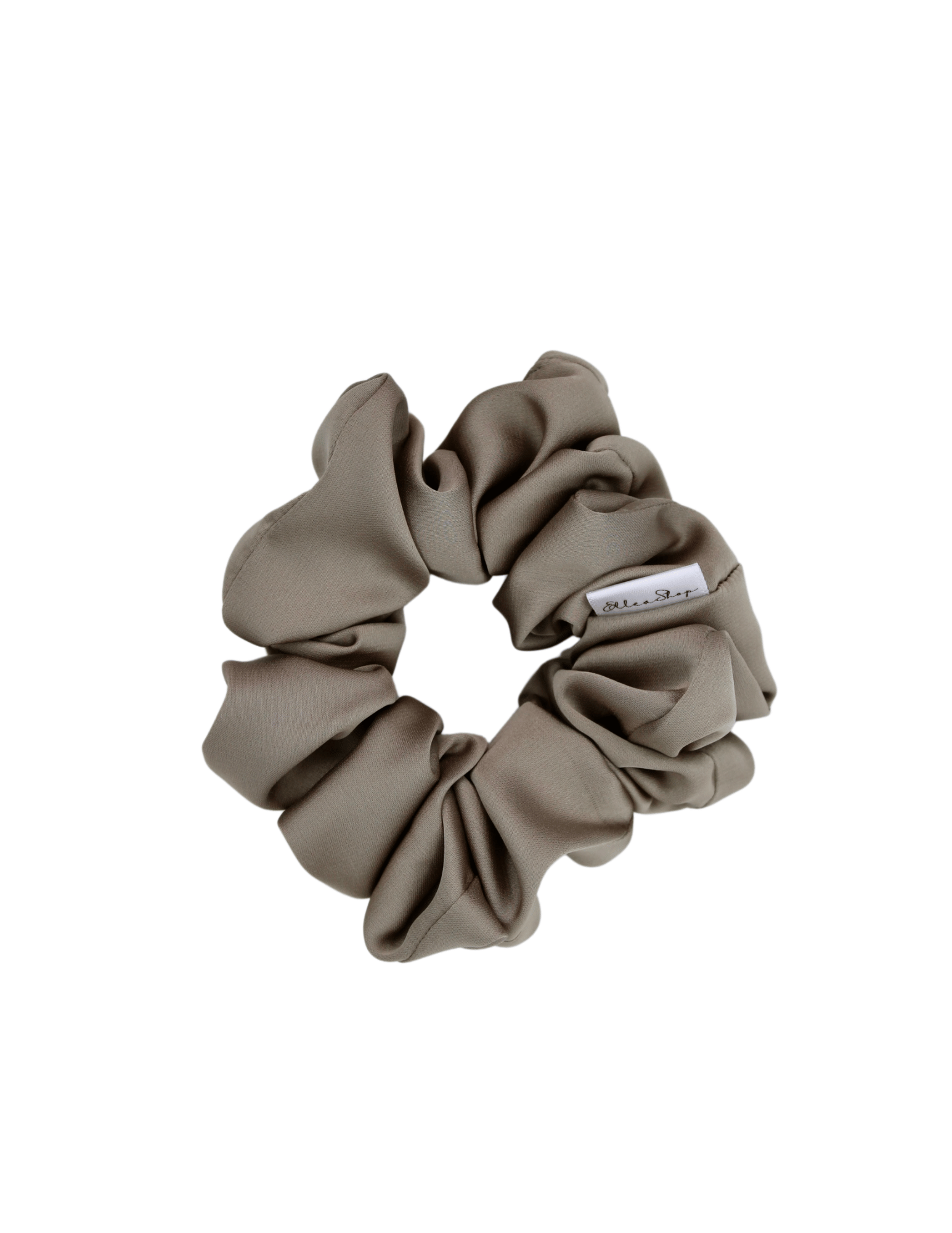 Taupe Satin Scrunchie - ElleaShop