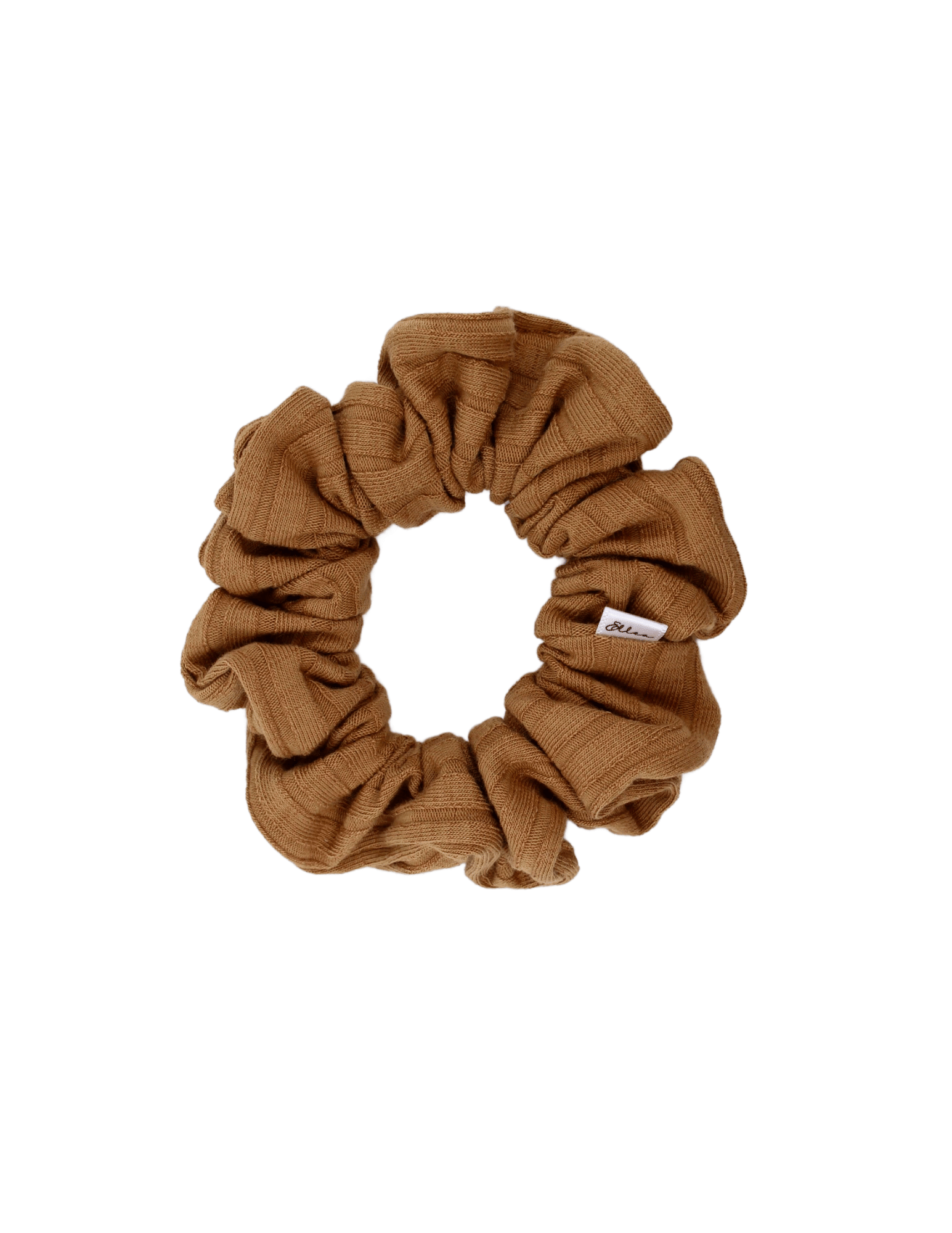 Caramel Wide Ribbed Scrunchie - ElleaShop