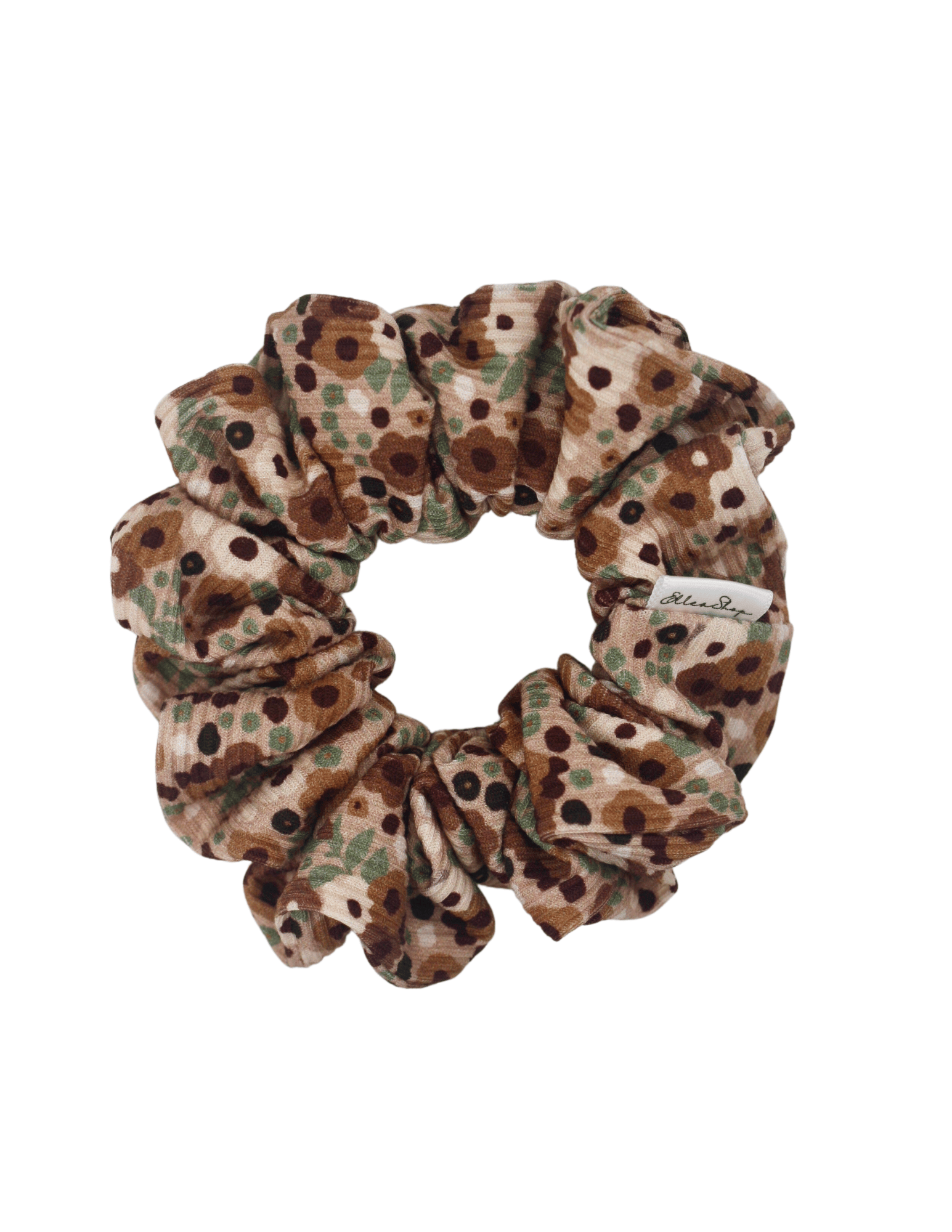 Ditsy Floral Ribbed Scrunchie - ElleaShop