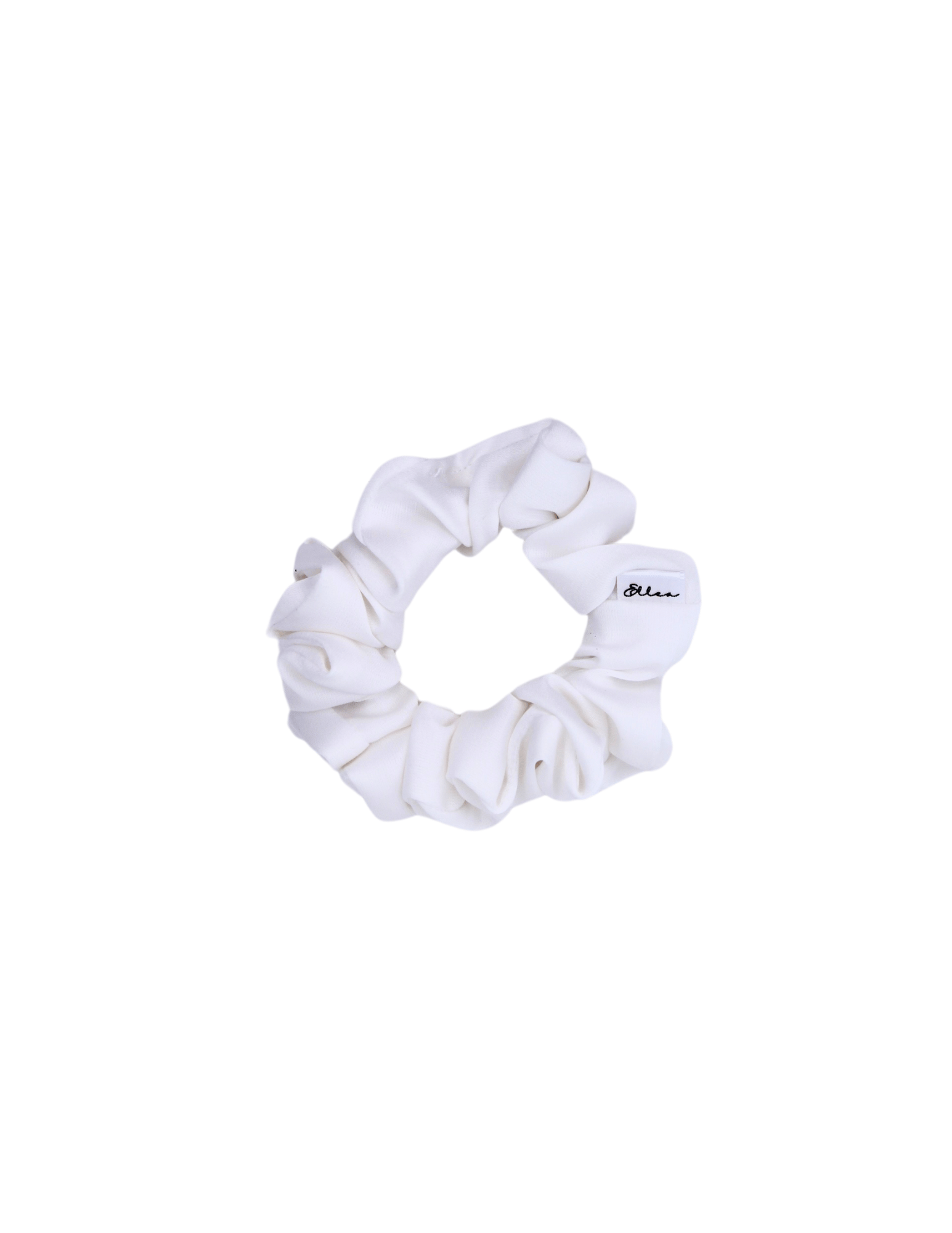 Pure White Satin Scrunchie - ElleaShop