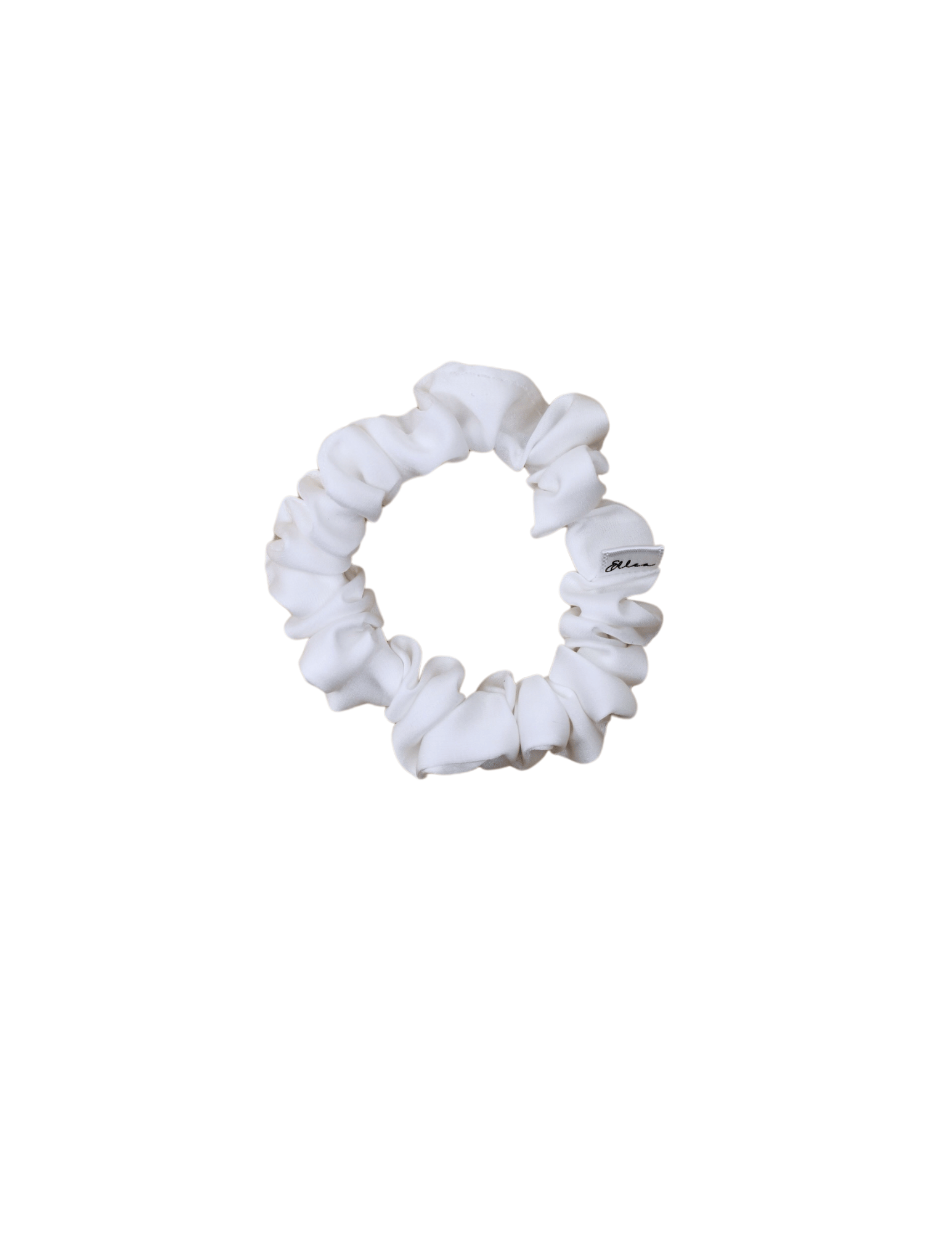 Pure White Satin Scrunchie - ElleaShop