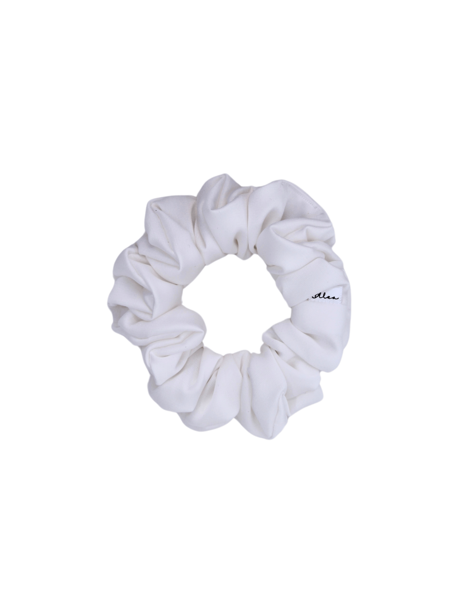 Pure White Satin Scrunchie - ElleaShop