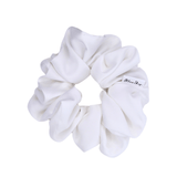 Pure White Satin Scrunchie - ElleaShop