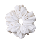 Pure White Satin Scrunchie - ElleaShop