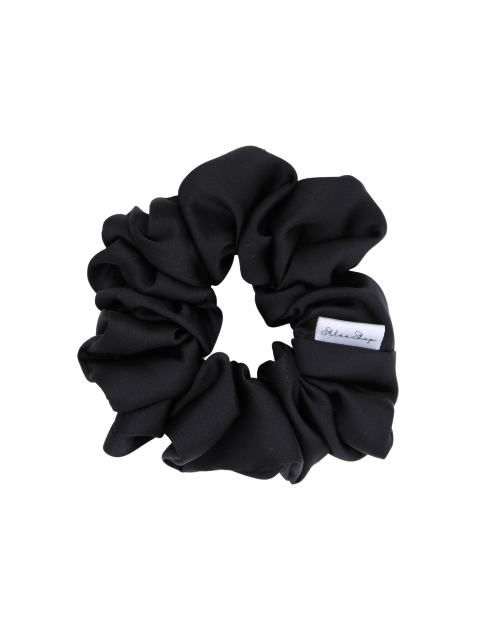 Black Satin Scrunchie - ElleaShop