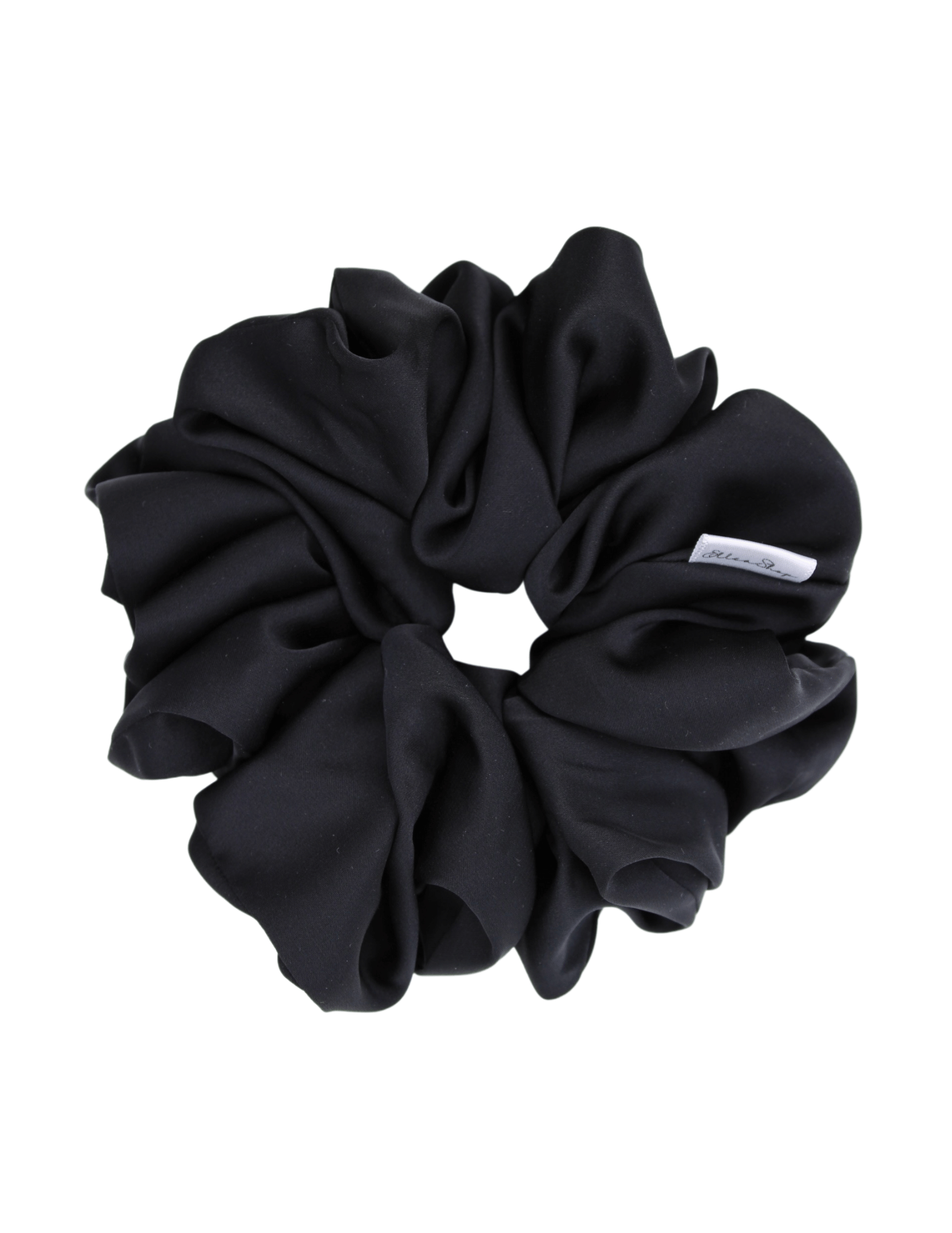Black Satin Scrunchie - ElleaShop