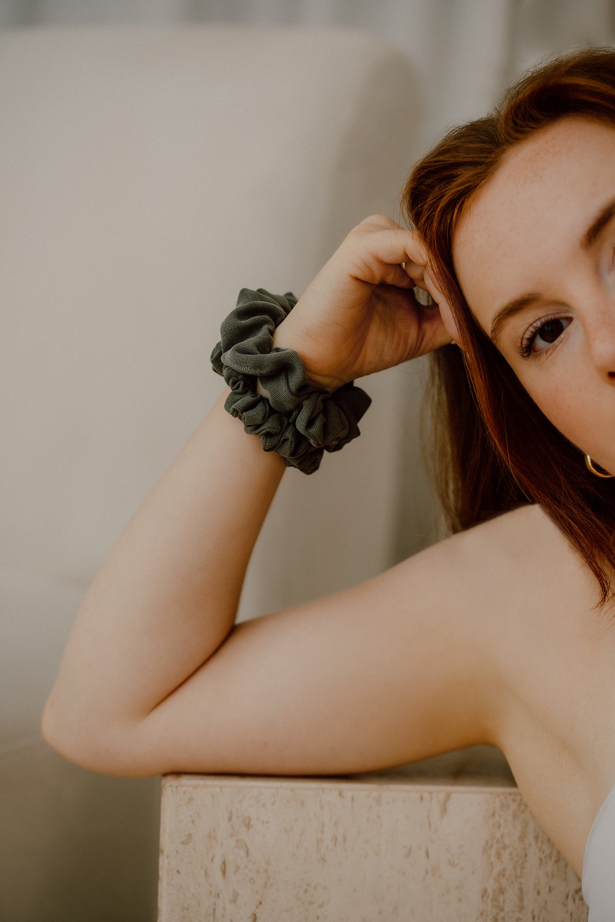 Olive Eco-Friendly Scrunchie - ElleaShop