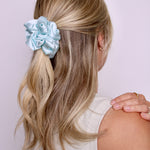 Powder Blue Mulberry Silk Scrunchie - ElleaShop