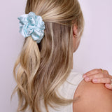 Powder Blue Mulberry Silk Scrunchie - ElleaShop