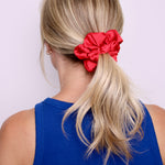 Pure Red Satin Scrunchie - ElleaShop