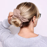 Taupe Bow Scrunchie - ElleaShop