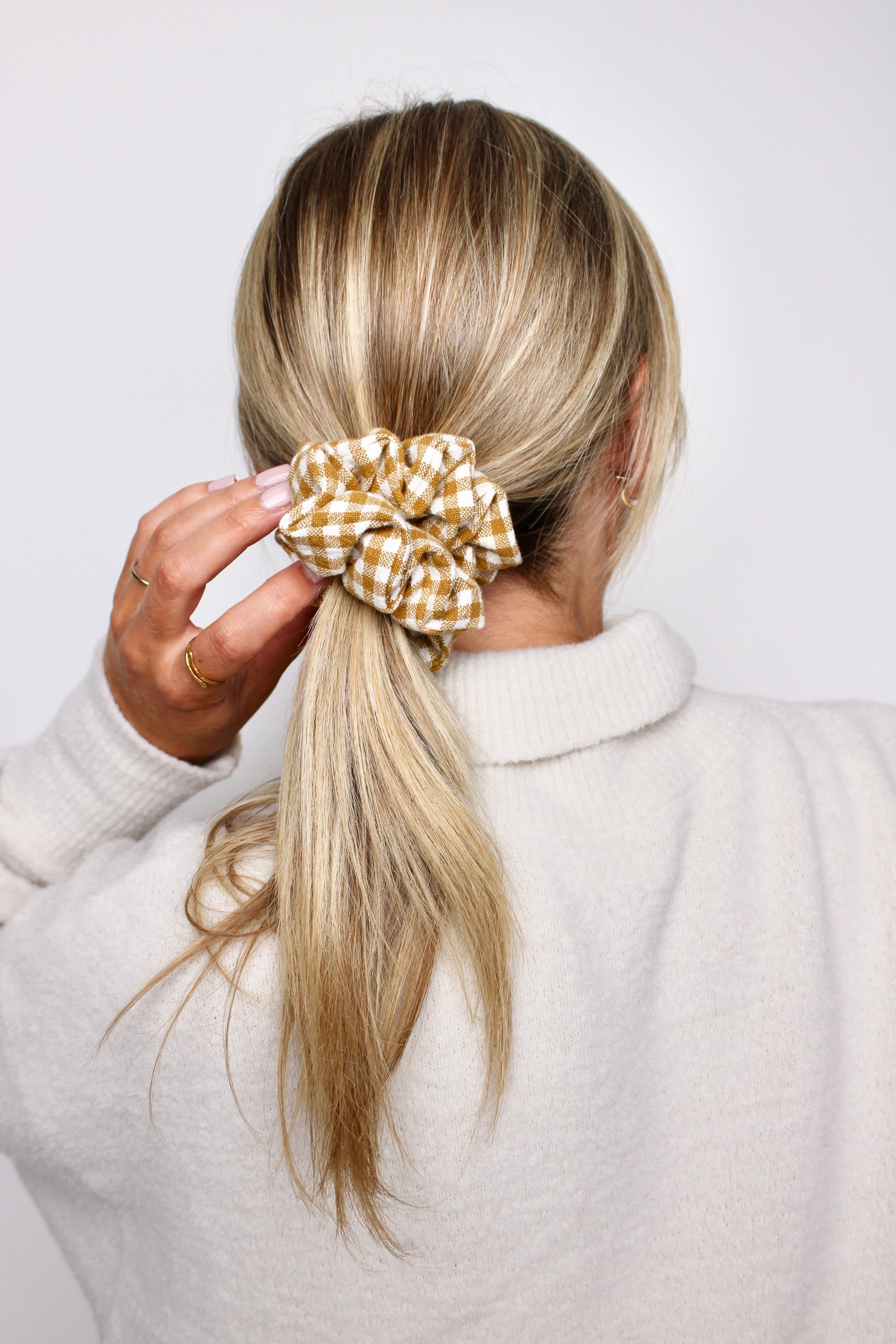 Honey Gingham Scrunchie
