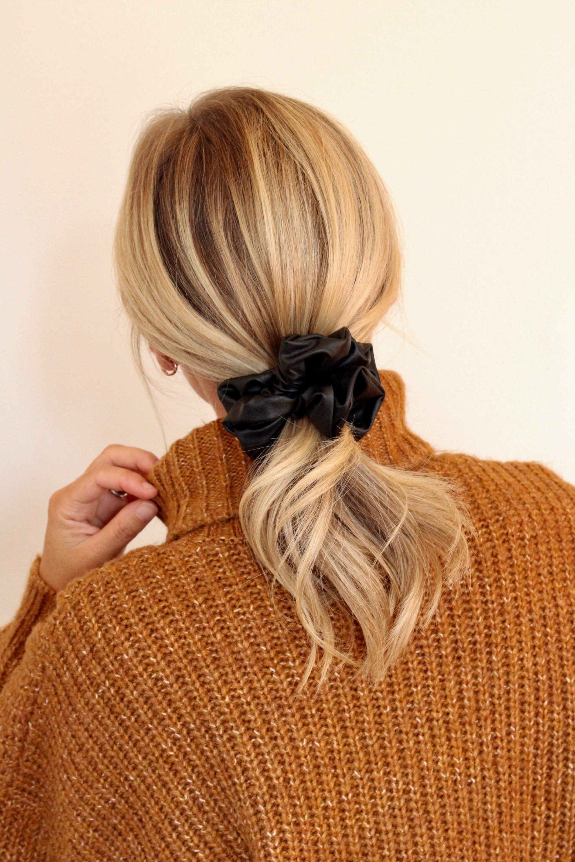 Faux Leather Scrunchie - ElleaShop