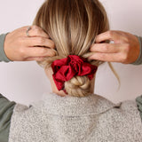 Red Luxe Satin Scrunchie - ElleaShop