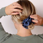 Blueberry Luxe Satin Scrunchie - ElleaShop