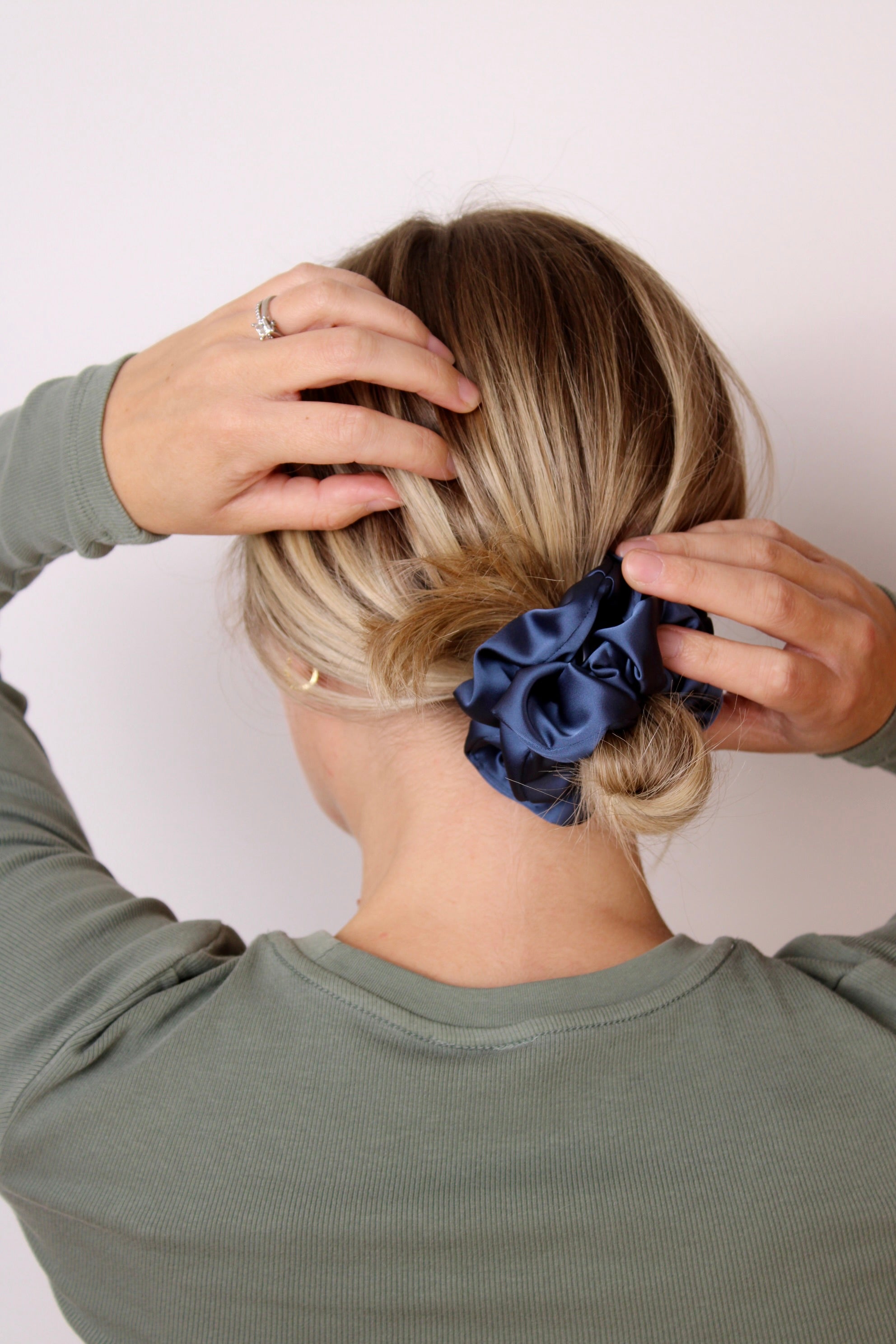 Blueberry Luxe Satin Scrunchie - ElleaShop