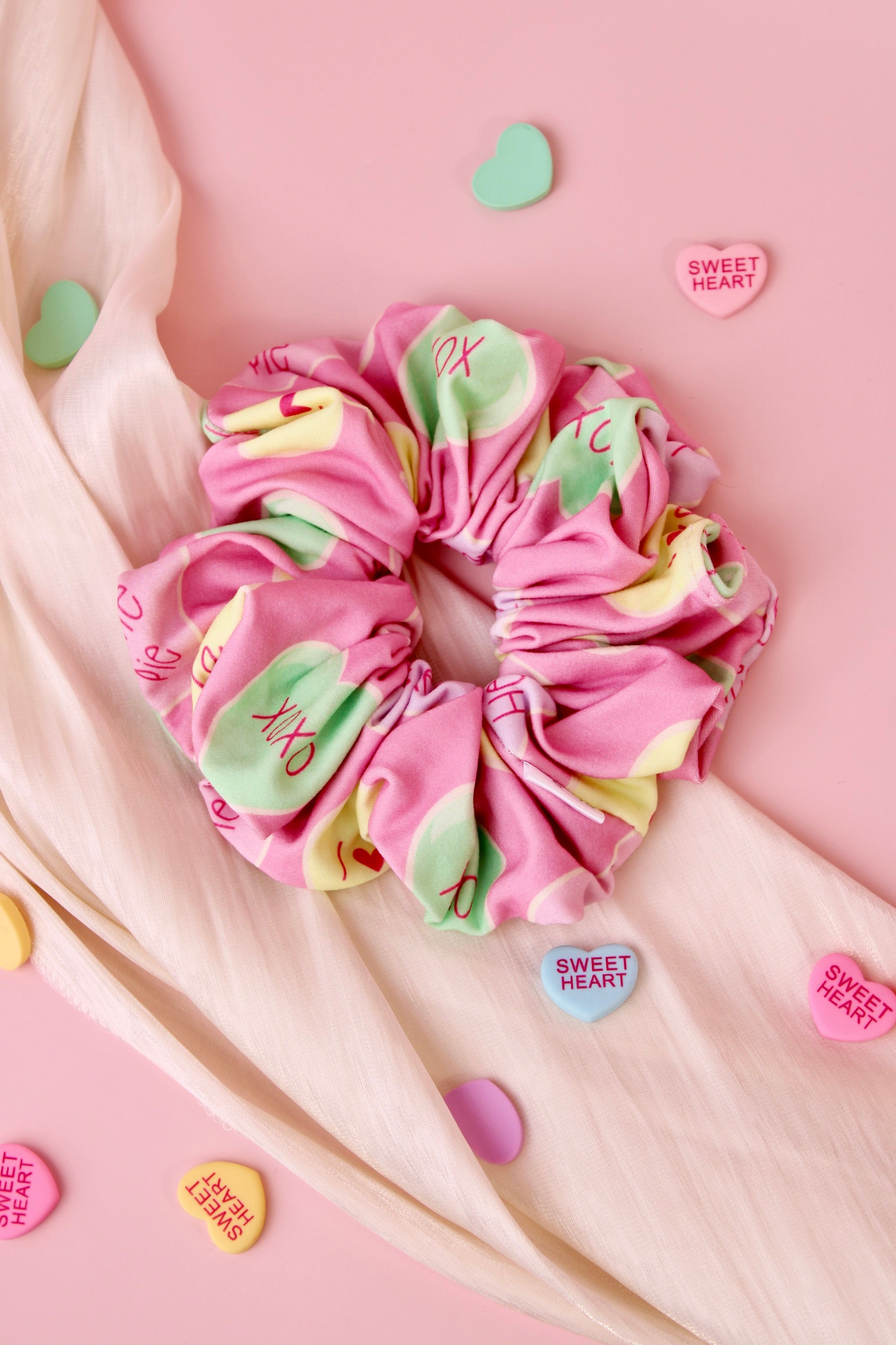 Conversation Hearts Scrunchie - ElleaShop