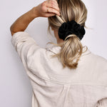 Black Satin Scrunchie - ElleaShop