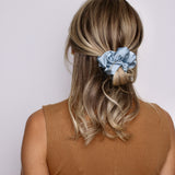 Soft Blue Satin Scrunchie - ElleaShop