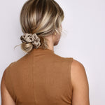 Taupe Satin Scrunchie - ElleaShop
