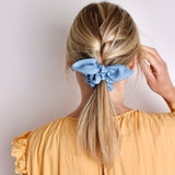 Denim Bow Scrunchie - ElleaShop