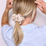 Oatmilk Mulberry Silk Scrunchie - ElleaShop