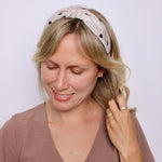 Ivory Noir Knotted Headband - ElleaShop