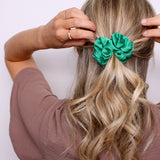 Emerald Satin Scrunchie - ElleaShop