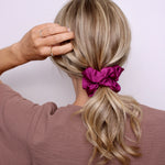 Eggplant Satin Scrunchie - ElleaShop