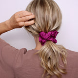 Eggplant Satin Scrunchie - ElleaShop