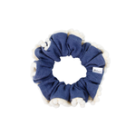 Blueberry Pompom Linen Scrunchie - ElleaShop