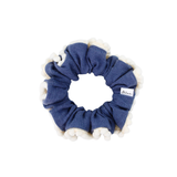 Blueberry Pompom Linen Scrunchie - ElleaShop