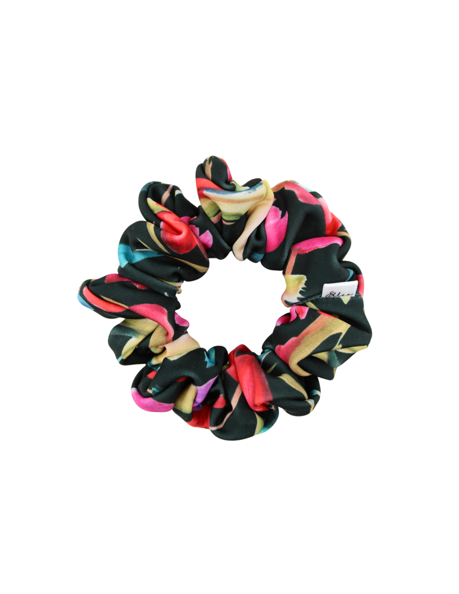 Black Floral Sport Scrunchie - ElleaShop