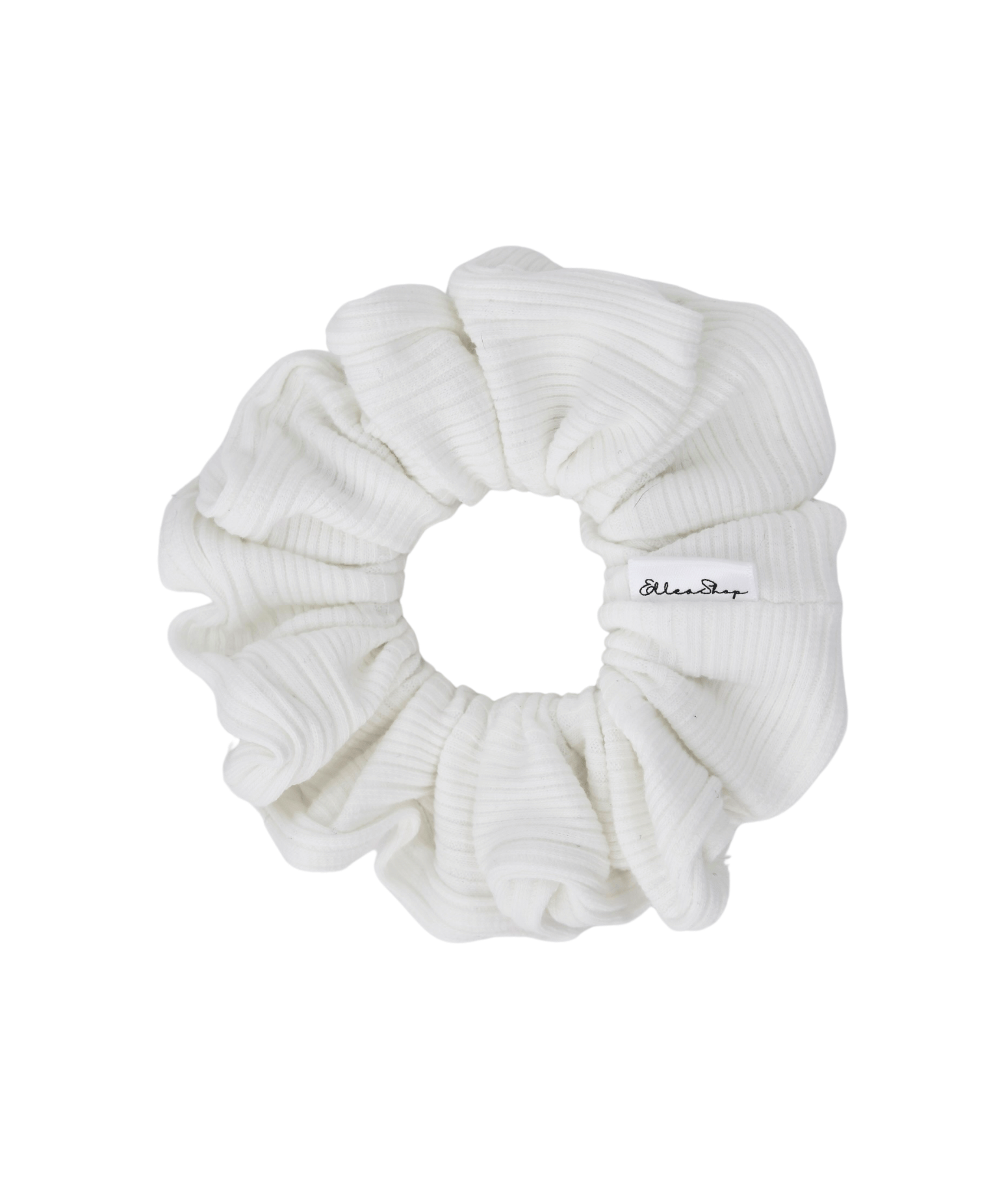 White Stria Scrunchie - ElleaShop