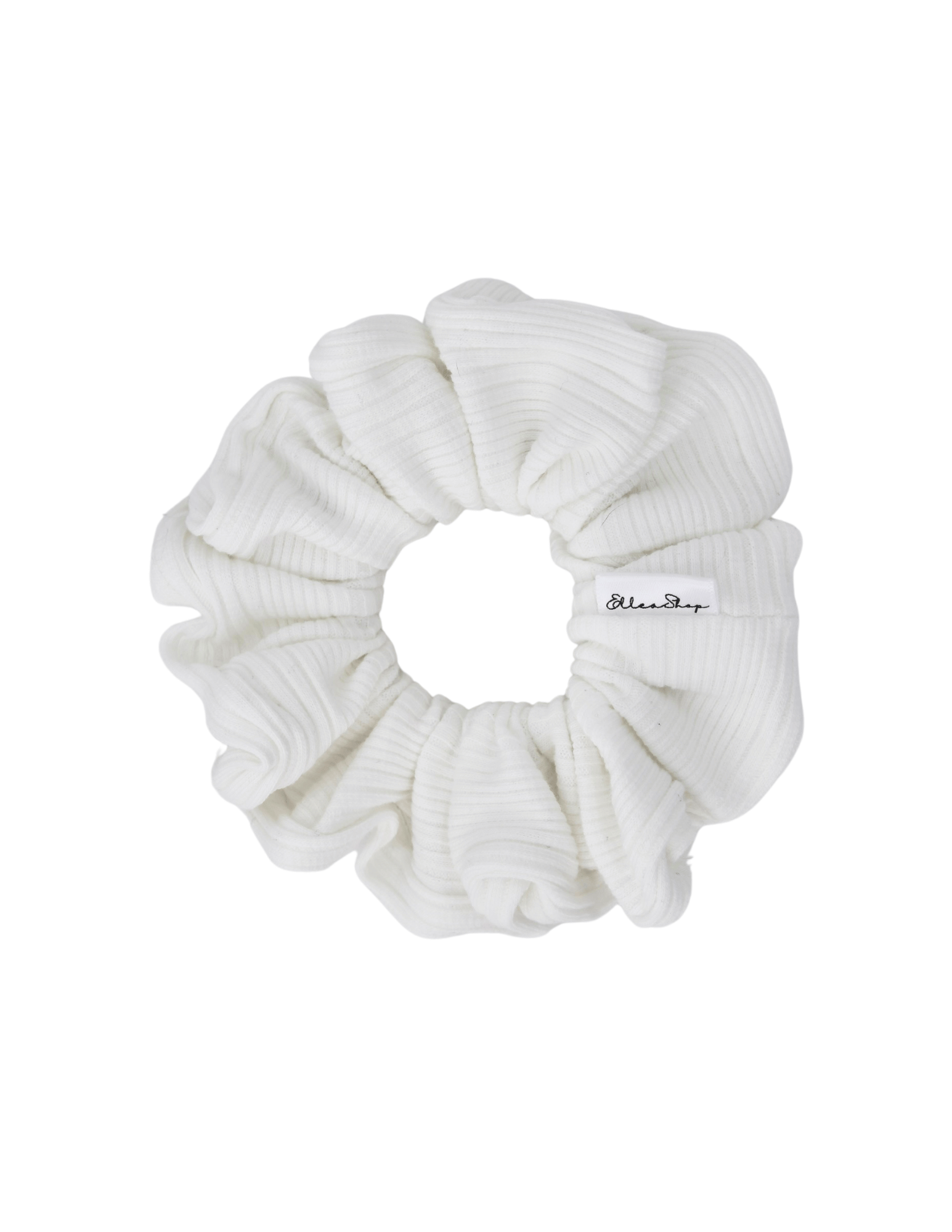 White Stria Scrunchie - ElleaShop