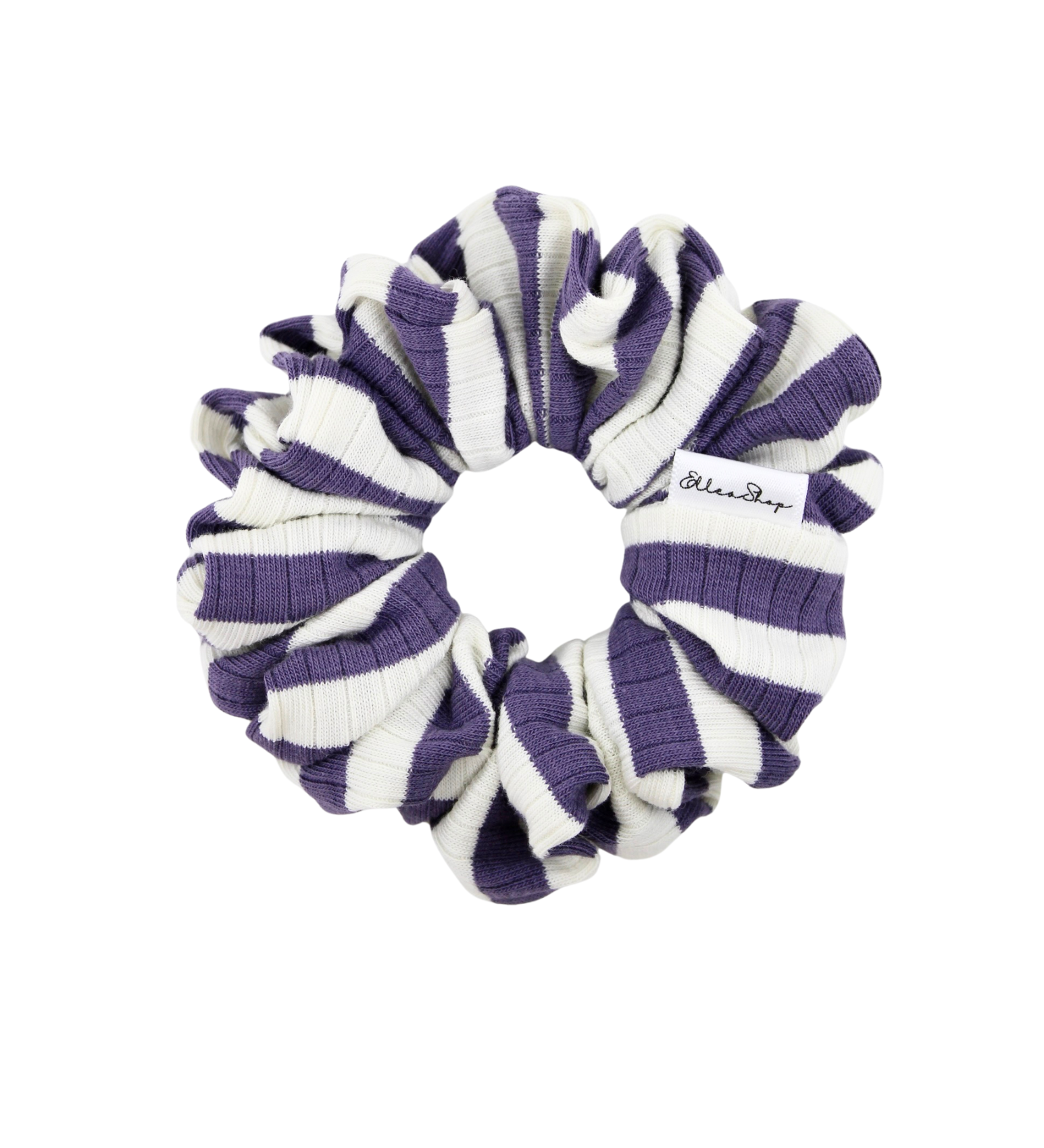 Lavender Stripe Rib Scrunchie - ElleaShop