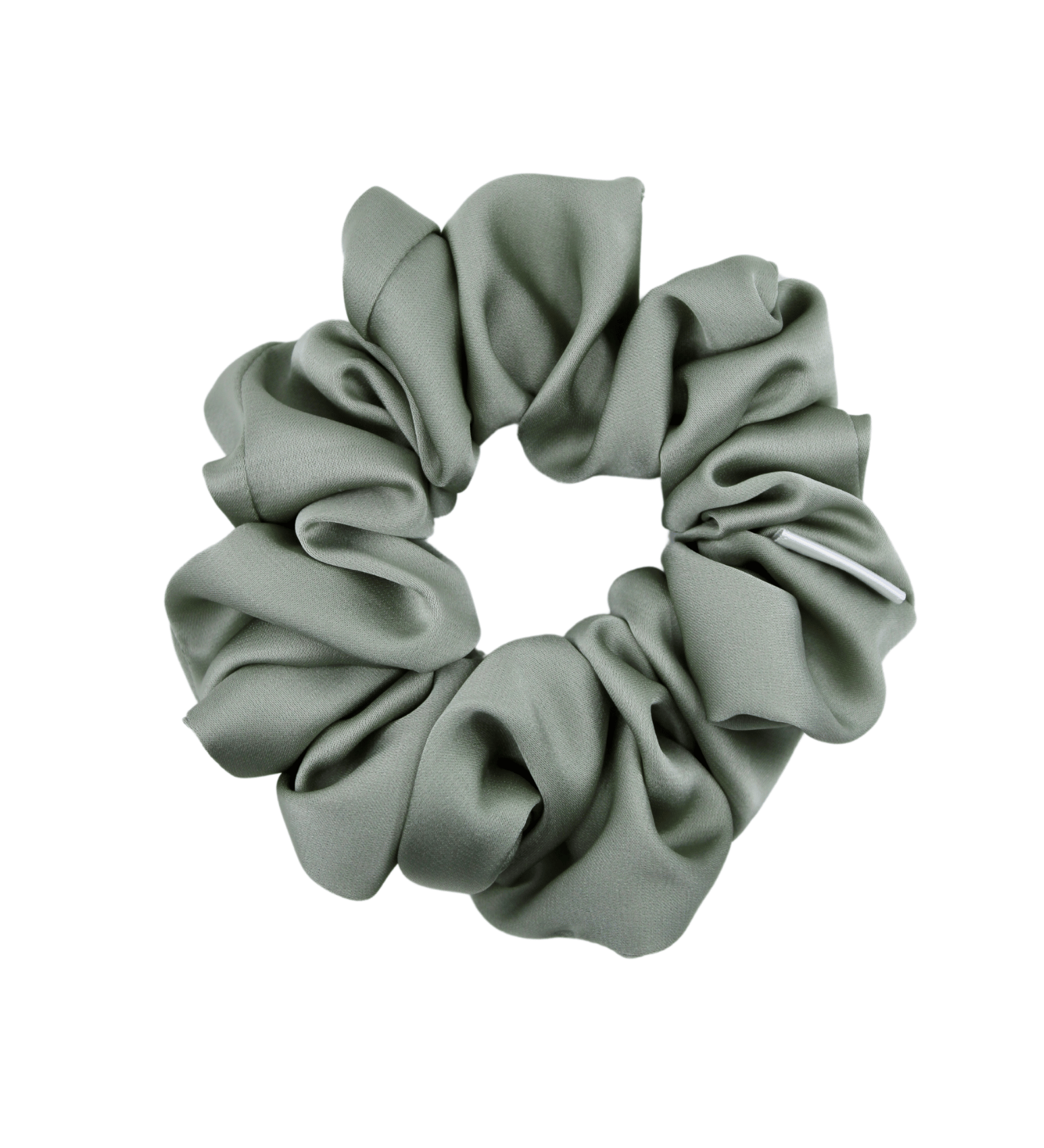 Desert Green Satin Scrunchie - ElleaShop