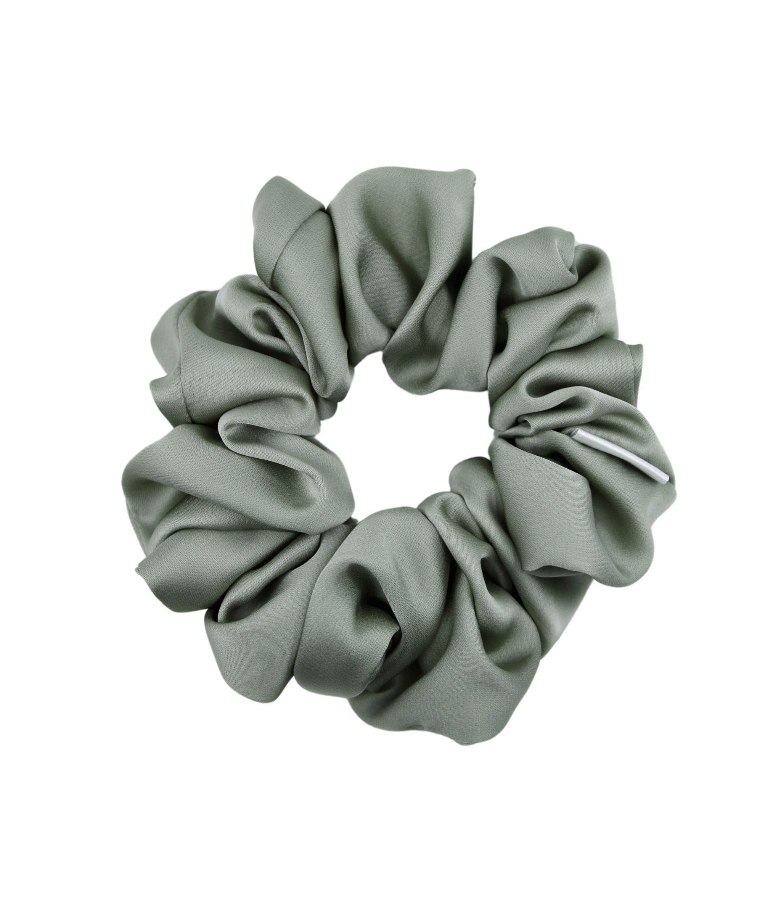 Desert Green Satin Scrunchie - ElleaShop